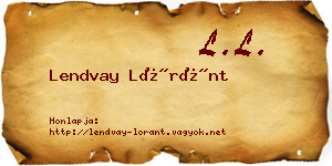 Lendvay Lóránt névjegykártya
