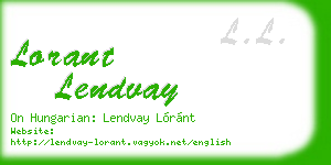 lorant lendvay business card
