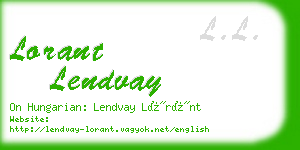 lorant lendvay business card